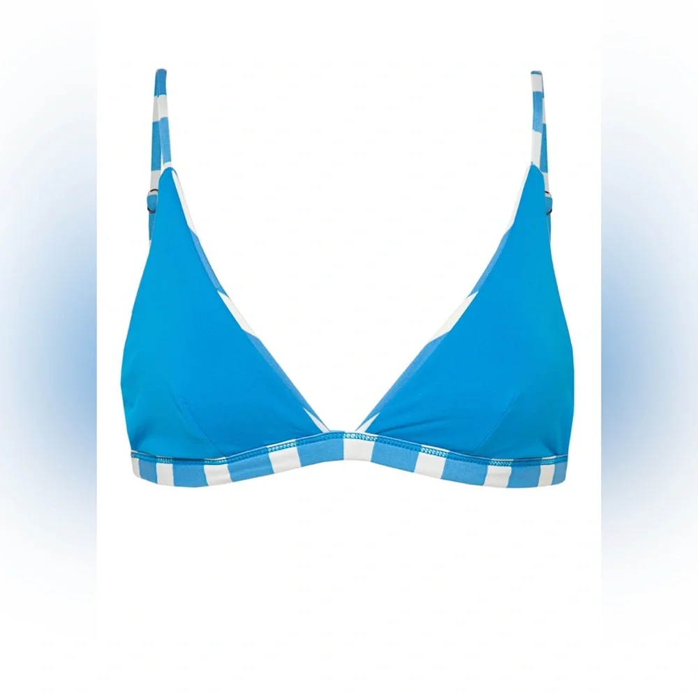 NWT MAAJI Reversible Azure Stripes Ivy Fixed Triangle Bikini Top - Picture 5 of 11
